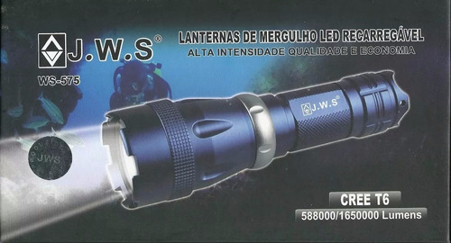 Imagem 6 de 6 de Lanterna De Mergulho Led T6 888000w Jws Ws-575 50 Metros