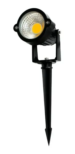 Kit 2 Luminária Espeto Jardim Com Lâmpada Led 7w Luz Quente