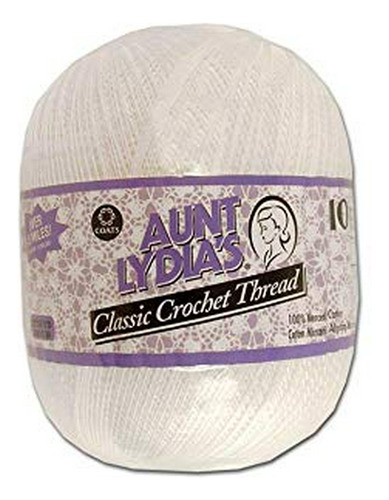 Hilo Crochet Talla 10 Blanco, Aunt Lydia's