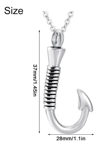 (bk)hook Scent Bottle Necklace Ash Fish Hook Stainless Steel