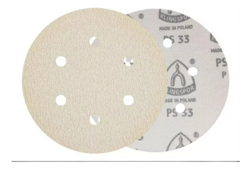 Kit 10 Disco Lixa Hookit Ps33 150mm Roto Orbital #40 6 Furo Quantidade De Cascalhos 40