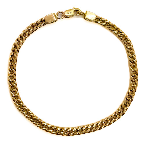 Pulsera Grumet Cubana Oro 18k 19,5 Cm 