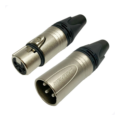 Kit Conectores Neutrik Cannon Xlr Macho Mais Xlr Fêmea Metal Cor Conector Xlr