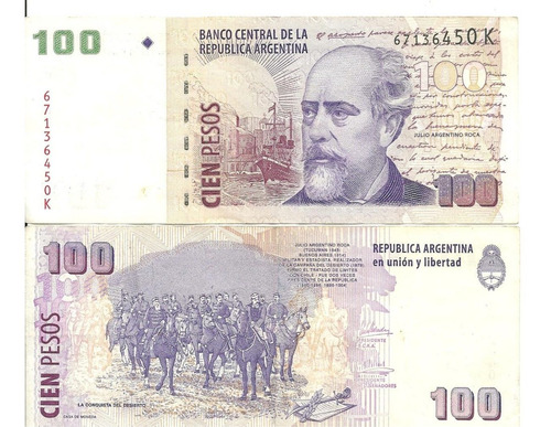 Billete:100 Pesos Convertibles(s/leyenda) Serie K  Bot. 3731