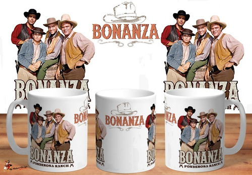 Taza De Ceramica Bonanza Serie Tv Retro Ponderosa Ranch