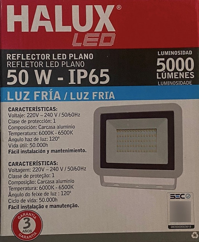 Halux Reflector Led 50 W Luz Fría Blanco