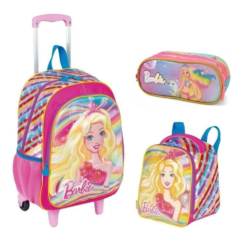 Kit Mochila Barbie Princesa Rodinhas G 19x Paete 3d Sestini 