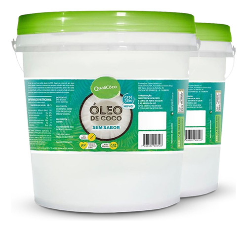 Kit 2 Óleo De Coco Sem Sabor Qualicoco 1 Litro