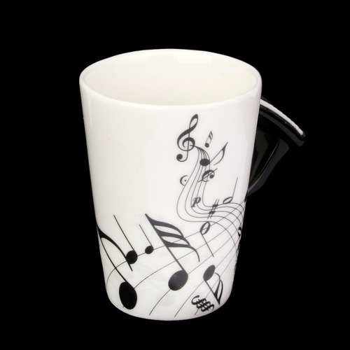 Qa Taza De Té Notas De Música Asa Forma De Piano Porcelana