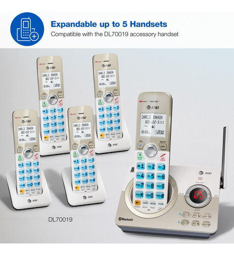 Teléfono Inalámbrico At&t Dl72119 Dect 6.0 Con Conexión Blue