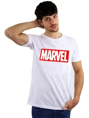 Remera De Algodón Premium - Marvel Comics Logo Mcu Disney 