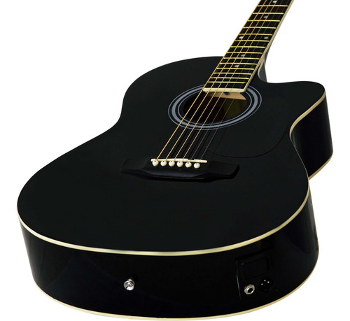 Imagem 5 de 6 de Violão Eletroacústico Aço Ge-21 Preto Harmonics