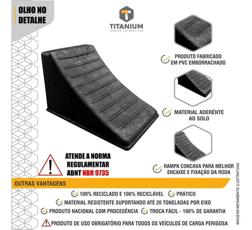 Imagem 4 de 5 de Kit 2 Pçs Calço De Rodas Pneu De Caminhão - Nbr 9735