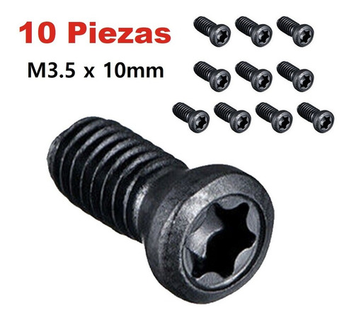 10 Tornillo Torx M3.5x10 Para Porta Inserto