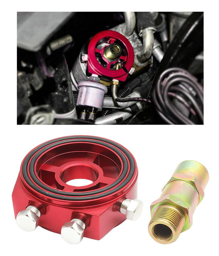 Adaptador De Placa De Sándwich De Filtro De Aceite, Rojo