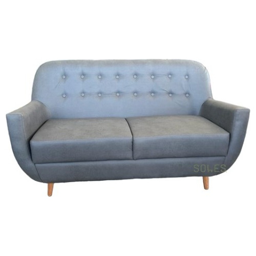 Sofa Retro Vintage 2 Cps Cuero Tex Soles Varios Colores