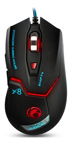 Mouse Gamer Modelo Imice X8 Com Fio 3200 Dpi 6 Botões Rgb