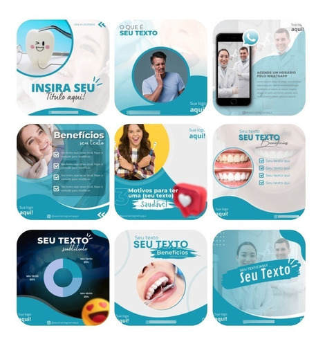 Imagem 2 de 5 de + 50 Artes (odontologia) Editável Canva + Bônus
