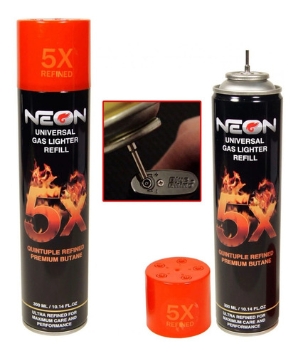 Gas Butano Refinado Flameadores Yesqueros 300 Ml
