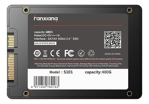 Disco sólido SSD interno FanXiang S101 480GB negro