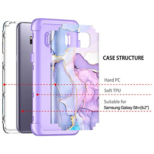 Funda Para Samsung Galaxy S8 Plus Morado Duro Plastico Y Sil