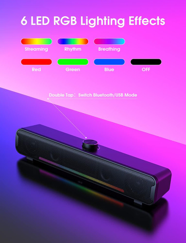 Altavoces De Computadora De Nootry, Barra De Sonido Con Rgb,