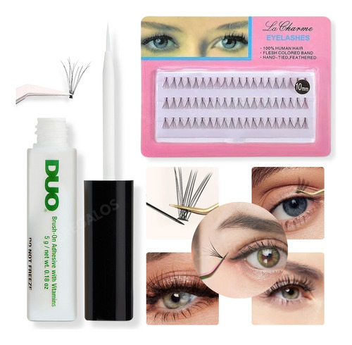 Kit De Pestañas Ramillete +pegamento Duo Transparente Postiz