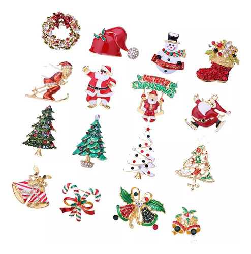 . Set De 12 Broches Navideños