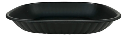 Plato Hondo Rectangular Plastico Reutilizable 28cm 10 Color Negro Lisa
