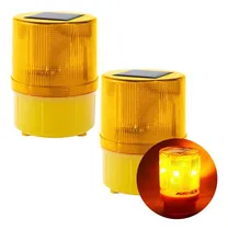 Comprar 2 Torreta Led Con Iman Ambar Rojo Estrobo De Seguridad Solar