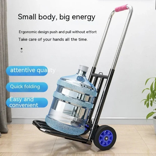 Carrito De Mano Plegable Portátil Con Asa Ajustable