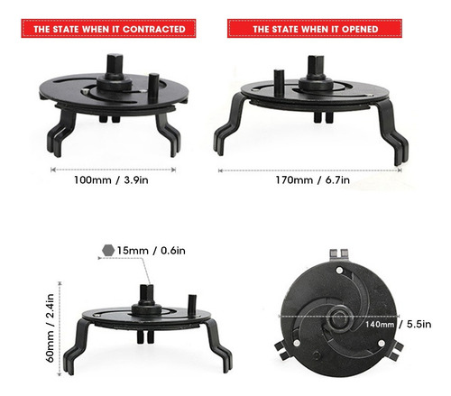 Llave Ajustable Para Tapa De Bomba De Combustible De 100-170