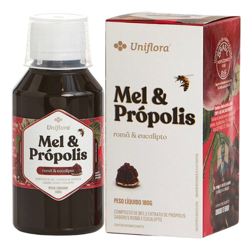 Xarope Uniflora Mel, Romã, Própolis E Eucalipto 180g
