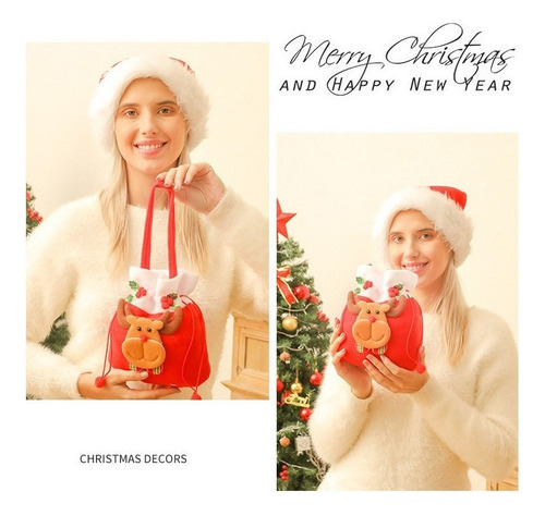 2025 Lote 16 Bolsa Regalo Caramelo Manzana Navidad Mayoreo