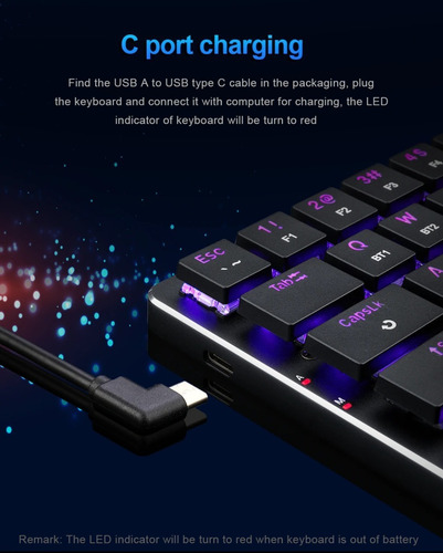 Teclado Gamer Redragon Elise Pro Mecánico 60% Rgb Bluetooth