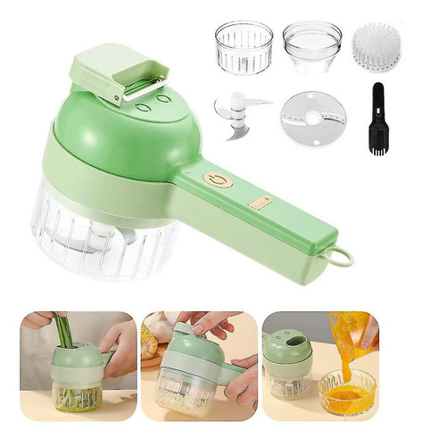 Mini Processador De Alimentos Multifuncional Cor Verde