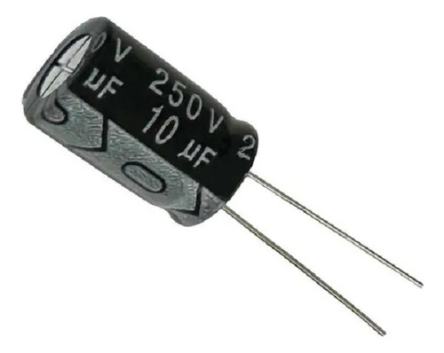 Kit 10 Pçs - Capacitor Eletrolítico 10uf X 250v