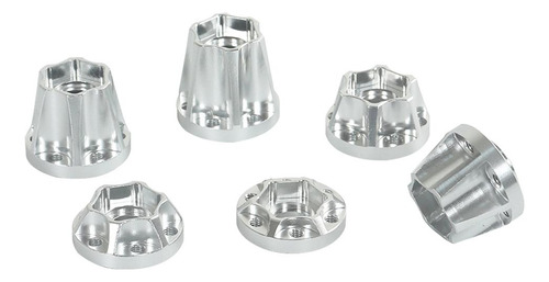 4x Cubos Hexagonales De Rueda De Metal Para Rc 6mm Plata