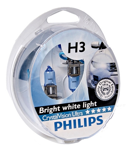Juego 2 Lamparas Philips Crystal Vision H1 H3 H4 H7 Calidad