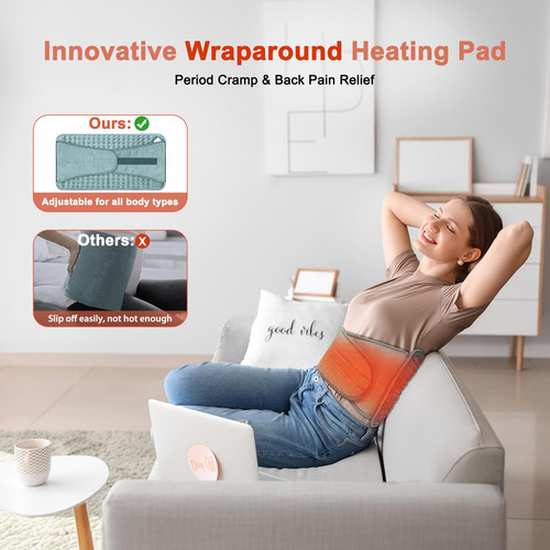Almohadilla Térmica Relaxtherm 12x24 Pulgadas Con Cinturón 2 Color