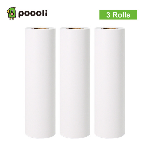 Q Rollo De Papel Térmico Blanco No Adhesivo Poooli De 110 X