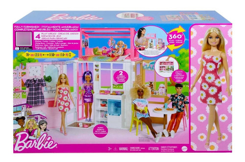 Barbie Set De Juego Casa Glam Con Muñeca Perrito Y Accesorio