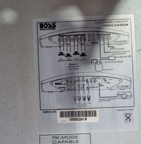 Módulo Amplificador Boss 2400 Watts ( Com Defeito) Prateado (Usado)