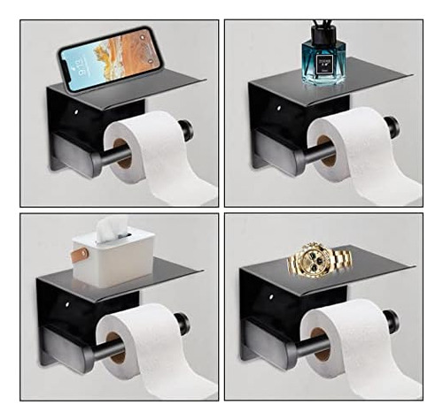 Portarrollos De Papel Higiénico Autoadhesivo Con Estante Par