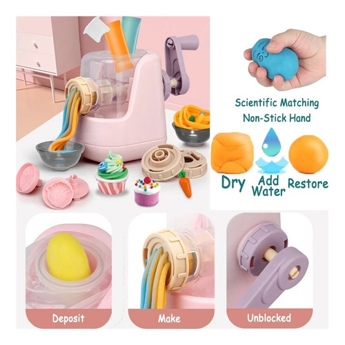 Kit De Juguetes De Plastilina For Hacer Fideos Diy For Niñ