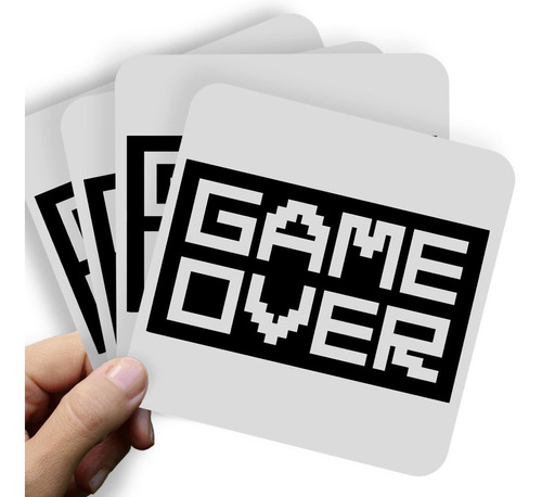 Adesivo Kit C/4 - 11x20cm - Game Over Pixels Games