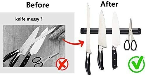 Imagen 4 de 4 de Imán Barra Magnética Cocina Porta Cuchillos Soporte