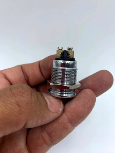 Apagador Botón Cromado Push 22x18mm 12volts Pieza B28023