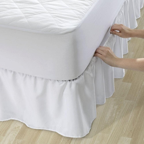Saia P/ Cama Box Solteiro C/ Elástico Clean Branco- Santista