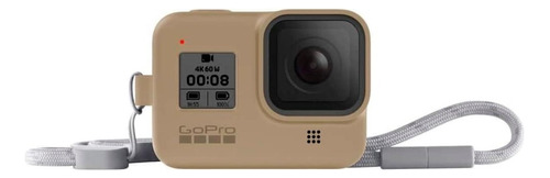 Capa De Silicone + Cordão Gopro Para Hero 8 Black - Areia